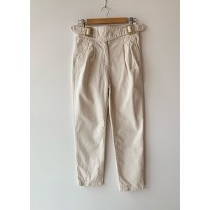 Sezane High Rise Pleat Front Denim Pant